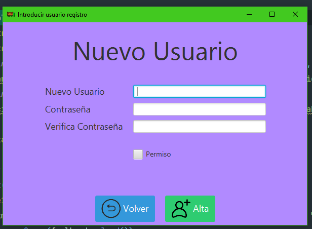 Pantalla para agregar un nuevo camión en la práctica 4 con Hibernate.