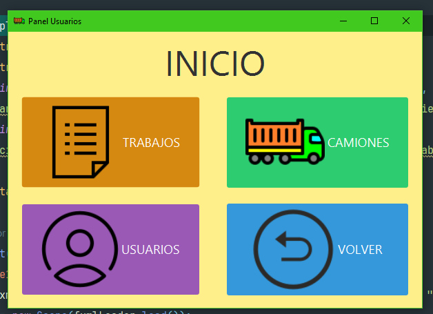 Panel principal de la práctica 4 con Hibernate mostrando opciones de gestión.