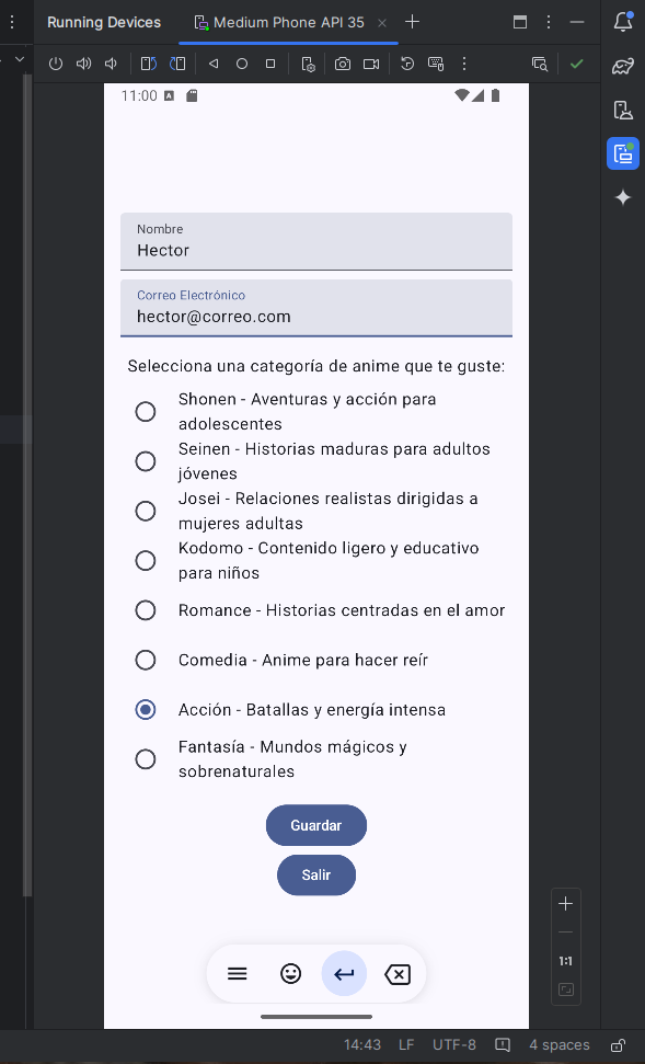 Ingresar datos específicos en el formulario.