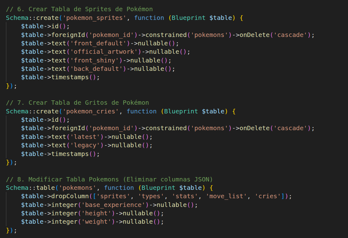 Fragmento de código que maneja la comunicación con la PokéAPI para obtener datos actualizados de movimientos y habilidades de los Pokémon.